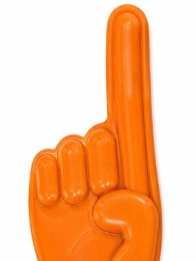 Bullymake Orange Rubber Foam Finger Dog Toy Tough Chewer
